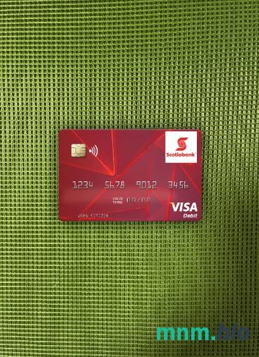 Guyana bank of Nova Scotia visa obciążyć card wygląd fotograficzny skan PSD + zdjęcie